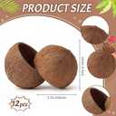 LemonRoad 12 Pcs Natural Coconut Shell Bowls 3.94-5.12" Coconut Shells Halves Wooden Bowls Rustic Kitchen Decoration Suitable for Salad Dessert Party Tableware Event Handicraft Aromatherapy (Hairy)
