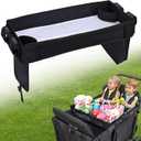 COOLBEBE Stroller Snack Tray for Wonderfold Wagon, Upgraded Foldable Kids Snacks & Activities with Drawing Tray, Universal Wonderfold Wagon W2 Accessories with Cup Holder & Mesh Pockets (W2 Series)
