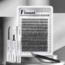 Flaunt Lash Clusters Kit Wispy Cluster Eyelash Extensions Kit CD-Curly Natural Individual Lashes DIY Lash Extension Kit 132Pcs Flora Cluster Lashes with Bond and Seal and Tweezers by Mavphnee (8-18MM)