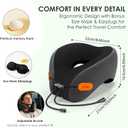 jiaao Neck Travel Pillow Memory Foam Neck Support, for Comfort on Airplane Compact and 360 Support Ergonomic Design for Travel, Car, Airport Travel Essentials