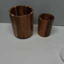 Criusia Utensil Holder 2 Pack, 360 Rotating Acacia Wood Cooking Utensil Crocks for Kitchen Counter, Farmhouse & Modern Decor, (1 Large,1 Small)