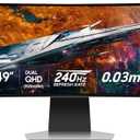 Samsung 49" Odyssey OLED G9 (G95SC) Series Curved Smart Gaming Monitor w QD-OLED, 240Hz, 0.03ms, AMD Freestyle Premium Pro, G-Sync Compatible, Dual QHD, Neo Quantum Processor Pro, LS49CG954SNXZA (240Hz Refresh Rate)