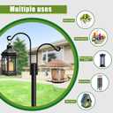 XDW-GIFTS Double Shepherds Hooks for Outdoor, 2-Pack Heavy Duty Garden Pole for Hanging Bird Feeder, Plant Baskets, Solar Light Lanterns, Garden Plant Hanger Stands with 5 Base Prongs (60 Inch)