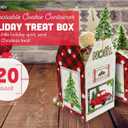 2 x Gia's Kitchen Christmas Treat Gift Containers, 20 Pack - 3D Christmas Gift Boxes to Hold Delicious Holiday Treats - Perfect Cookie Holders for Gift Giving, Party Favor Bags - Festive Farm