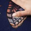 Rugcomf Door Mat Indoor Entrance 2x3 Rug Machine Washable Boho Floral Butterfly Small Area Rug Non-Slip Low Pile Throw Rugs for Entryway Kitchen Front Door Indoor Entrance Entry Kids Room, Night Blue