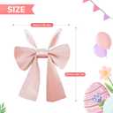 Easter Bunny Ears Bow DecorationPink Rabbit Ear Bow for Front Door, Window or Wall, 28x20 Inches
