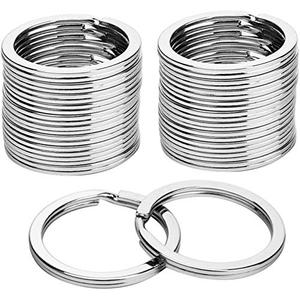 KINGFOREST 100-Pack 1 Inch Metal Key Rings (25mm) - Silver Split Keychain Rings for Keys, DIY Crafts, Home, Car & Office Accessories - Durable Nickel Flat Keyrings Bulk