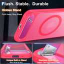 Magnetic Stand for iPhone 16e/17e Case Compatible with MagSafe [Stand & Wireless Charging 2in1] [Flush Hidden Kickstand] [Military Shockproof] Slim Translucent Matte Silicone,Rose