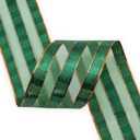 Christmas Green Wired Edge Satin Ribbon,2-1/2 Inch 10 Meters Spool,Use for DIY Gift Wrapping Wreath Floral Arrangement Bow Decoration