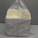 VLANDO Makeup Organizer Countertop,Large Vanity Organizer PU Leather Make up Storage with 4 Drawers Skin care Organizer Cosmetic Display Case for Lipstick,Brushes,Bedroom-White