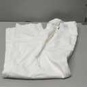 Runcati Mens Casual Linen Pants Pleated Elastic Waist Lightweight Trousers Summer Beach Yoga Pants with Pockets White