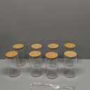 sungwoo 8PCS Glass Cups with Bamboo Lids and Straws, 16OZ Ice Coffee Cup, Drinking Cup set with Wooden Lids, Home Essential Glass Tumblers for Beer, Cocktail, Tea and Latte Clear