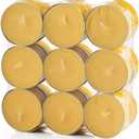 Tea Light Candles Colored Unscented Metallic Tin Cups Set of 18 Made in USA (Red)