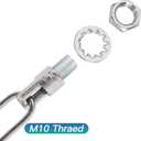 Brushed Nickel M12 Threaded Extension Rod for Pendant Light, Island Lighting, Chandeliers,lighting fixture downrods & stems,10 Inches