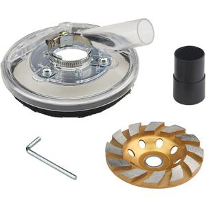 XINGYHENG Dust Shroud Kit Dry Grinding Dust Cover 100-150mm Adjustable Angle Grinder with 4 Inch Concrete Diamond Grinding Cup Wheel
