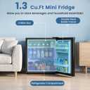 Electactic 1.3 Cu.Ft Mini Fridge, Single Door Compact Refrigerator