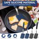 Gejoy 4 Pcs Silicone Cookie Spatula Turner Mini Brownie Spatula Flexible Silicone Spatulas Nonstick Cookware Heat Resistant No Scratch Flipper Baking Utensils for Egg Pancake(Blue, Gray)