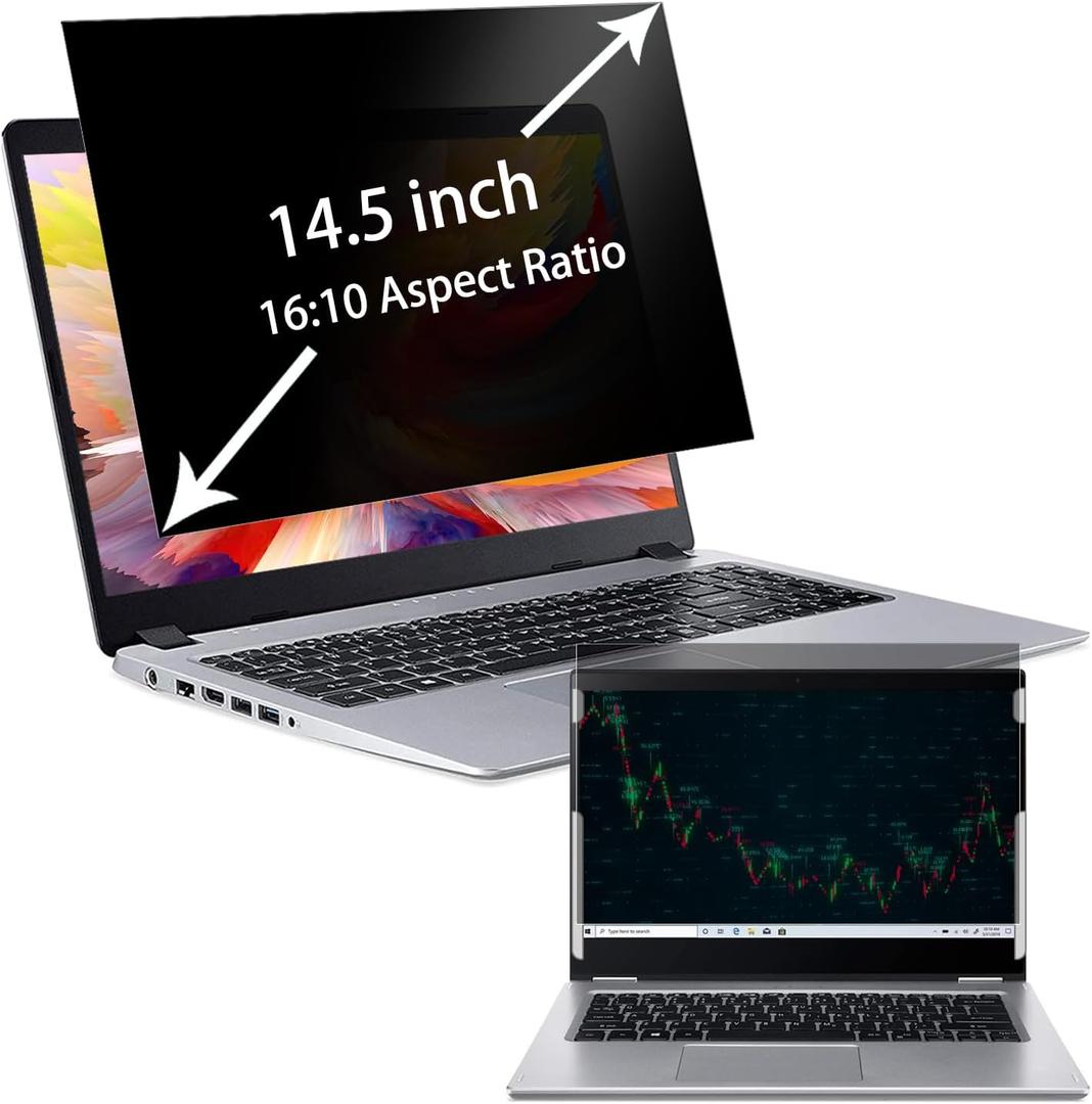 MUBUY-GOL 14.5" Laptop Privacy Screen Filter For Hp/Dell/Acer/Samsung/Asus/Thinkpad,14.5 Inch 16:10 Aspect, Anti Blue Light Anti Glare Laptop Screen Protector (12 5/16 x 7 11/16 Inch)