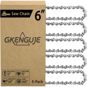 5-Pack 6 Inch Chainsaw Chain (37 Drive Links) Replacement Chains Compatible with Cordless Electric Portable 6-Inch Mini Chainsaw  Chain Saw Chains for Branch Pruning and Wood Cutting