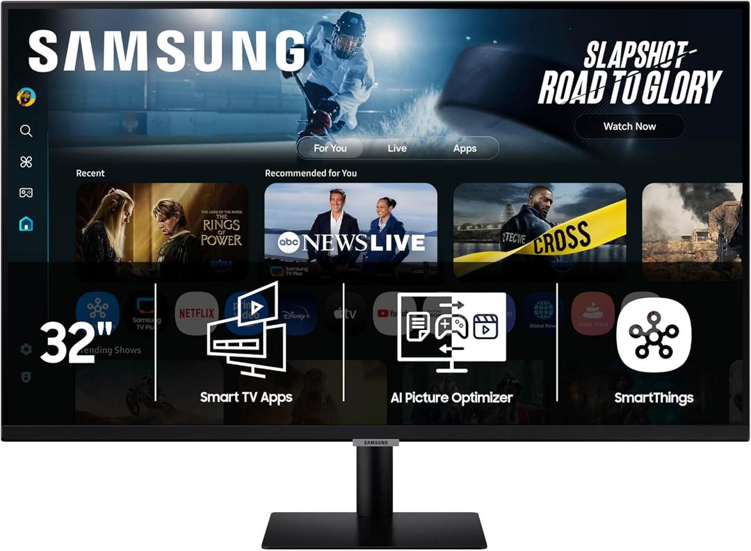 Samsung 32 Smart Monitor M7 (M70F) 4K UHD Display, Samsung Vision AI, Smart TV Apps, Gaming Hub, USB-C, HDMI and USB-A, Black, LS32FM702UNXZA, 2025