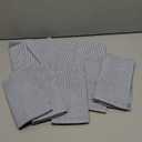 Narrow Striped Cotton Linen Blended Dinner Cloth Napkins - Set of 12 (40 x 40 cm) - for Events & Home Use (Blue)