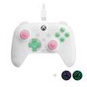 8Bitdo Ultimate Mini Wired Controller with RGB Lighting Fire Ring, Hall Effect Joysticks and Triggers, for Xbox Series X|S, Xbox One, Windows 10/11  Officially Licensed (Translucent White)