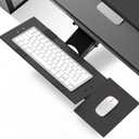 KT1 Ergonomic Keyboard Tray Under Desk - Under Desk Keyboard Tray Slide Out with Adjustable Height and Tilt - Easy to Slide and Swivel 360 Degree - Keyboard Drawer with Adjustable Mouse Pad (Black)
