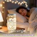 Christmas Gift for Sister  Mason Jar Night Light, LED Glass Jar with Rustic Twine & "For You" Tag, Sentimental Keepsake Lamp, Sister Gifts from Sister or Brother, Cute Home Dcor, Birthday. (Stellar)