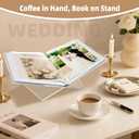Clear Acrylic Book Stand Large 12.6 x 6.7 x 5 in Book Holder for Cookbooks, Bibles, Art & Coffee Table Display | 2-Piece Cross Frame Design, Sturdy 0.2in Transparent Acrylic