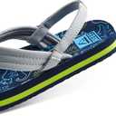 REEF Kids' Ahi Beach Flip Flops (6 Little Kid, Navy/Grey Dino)