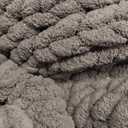 Bigacogo Chunky Knit Throw Blanket for Couch, 40x80 inches, 100% Hand Knitted with Thick Jumbo Chenille Yarn, Cozy Soft Large Rope Knot Cable Crochet Blankets for Sofa Bed Living Room, Chocolate