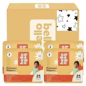 Hello Bello Diapers, Size 4 (22-37 lbs) Superstars - 84 Count Value Pack of Premium Disposable Baby Diapers, Hypoallergenic with Soft, Cloth-Like Feel