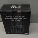 LIBWYS 16oz Double Wall Drinking Glass Cups with Bamboo Lids and Straws, 2 Pc Set  Condensation Resistant Insulated Glass Can Tumblers for Cold Drinks, Iced Coffee, Tea, Juice, Cleaning Brush