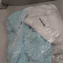 2 Pack Ultra Warm Sherpa Plush Baby Sleeping Swaddle Wrap - Newborn Essentials Must Haves for 0-6 Months - Shower Registry Search Gifts for Boys Girls - Baby Stuff (Aquamarine and White)