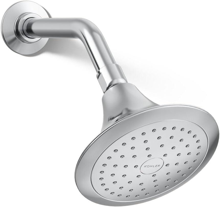 KOHLER K-10282-AK-CP Forte 2.5 GPM Single-Function Wall-Mount Showerhead With Katalyst Spray, Polished Chrome