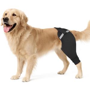 Dog Rear Leg Sleeve to Stop Licking, Upgraded Hind Leg Cover to Stop Slipping, for TPLO Surgery, Skin Conditions, Wounds, Breathable Soft Fabric, Dog Cone Alternative, Right,XS,Light Black