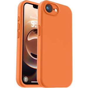 Vooii Compatible with iPhone 16e Case, Liquid Silicone Upgrade [Camera Protection] [Soft Anti-Scratch Microfiber Lining] Shockproof Phone Case for iPhone 16e 6.1 inch - Bright Orange