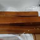 CangLong Bar Stool Set of 2, Counter Stool with PU Leather Woven Straps Seat & Back, Wooden Frame Bar Chair 24" Seat Height for Kitchen Island & Pub, Walnut+Brown