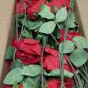 50 PCS Fake Red Roses, Artificial Red Flowers Bulk Realistic Silk Faux Rose with Stems for Wedding Decoration Anniversary Bridal Bouquet DIY Floral Arrangement Romantic Home Decor Gifts