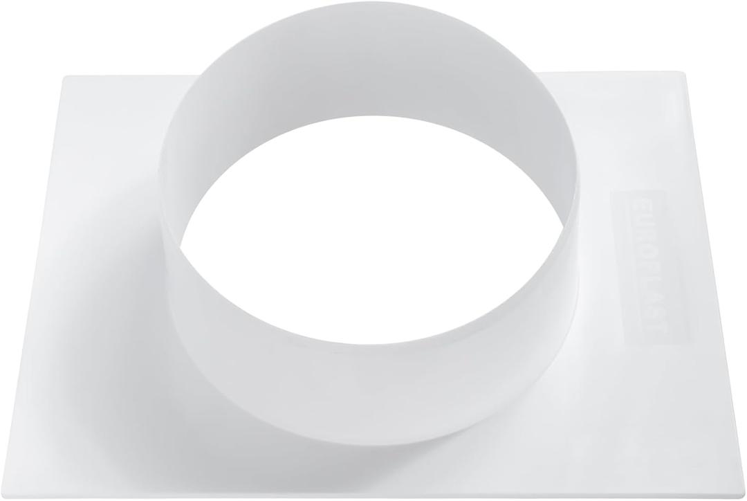 Vent Systems 6" Inch White Plastic Duct Connector Male-Fit Flange - Straight Ventilation Pipe Adapter for HVAC Cooling and Heating Pipes in Bathroom, Kitchen - Easy to Install for Indoor and Outdoor