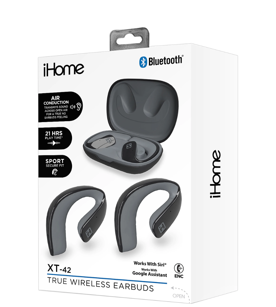 Bytech iHome XT-42 True Wireless Bluetooth In-Ear Earbuds, Black