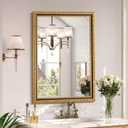 Vintage Black Gold Bathroom Mirror, 28 x 40 Inch Baroque Wall Mirror