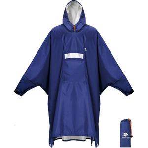 ANYOO Hooded Rain Poncho for Adults Waterproof Lightweight Rain Coat for Men Women Reusable Rain Jacket for Emergency Outdoor