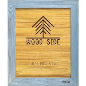 Rustic Wooden Poster Picture Frame 24x36- Natural Solid Eco Distressed Wood for Wall Mounting Photo Frame - Blue 