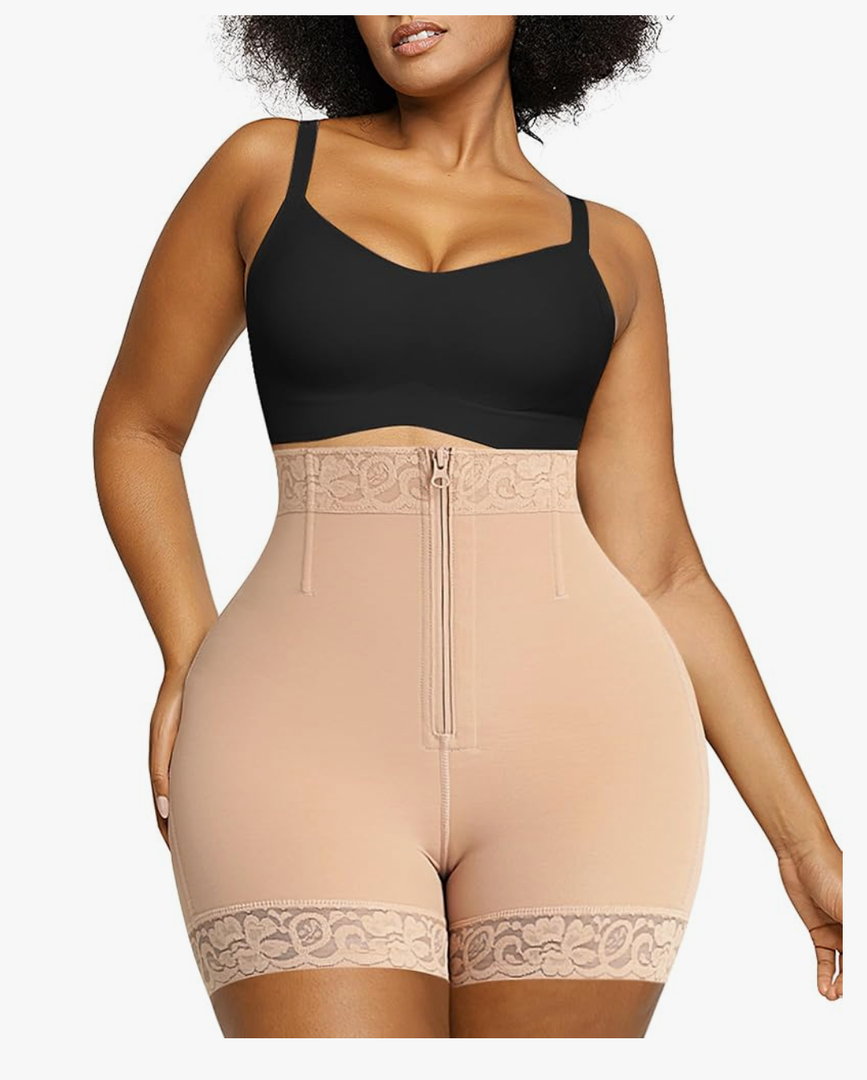 SHAPELLX Butt Lifter Shapewear Tummy Control Shorts For Women Waist Cincher With Hook Zipper Closure Body Shaper Wear Large