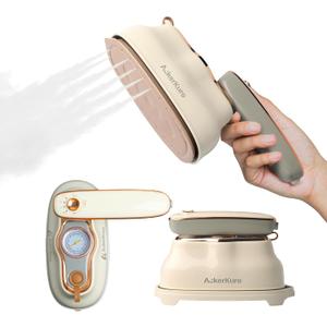 Steamer For Clothes, Steamer Iron 2 In 1,Portable Handheld travel Steam,1200W 15s Heat Up for Travel Size,Wrinkle Remover,200ml Tank,3 Modes for dress shirts for home travel,Beige,120V