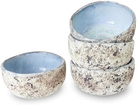 roro 3.5 Inch Handmade Coral Stoneware Sauce Bowls - Set of 2 Coastal-Inspired Ceramic Dipping Bowls, Rustic Small Serving Bowls for Condiments, Appetizers, and Sauces 2 Are Broken