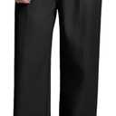 Susclude Mens Casual Dress Pants Old Money Baggy Wide Leg Pleated Slacks Vintage Stylish Loose Fit Work Trousers (32, Black)