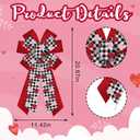 Hying Large Valentine's Day Bows for Wreath, Valentines Heart Wreath Bows Black Red Buffalo Plaid Bows Wedding Farmhouse Tree Bows Ornaments for Front Door Home Anniversary Valentines Decorations