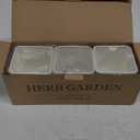 PERFNIQUE Indoor Herb Garden, Herb Planter Set with Tray, Farmhouse Indoor Plant Pots, Windowsill Herb Garden with Drainage(Planter only) for Indoor/Outdoor, Window Pots(White)